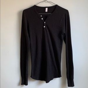 American apparel XS black men’s Henley shirt